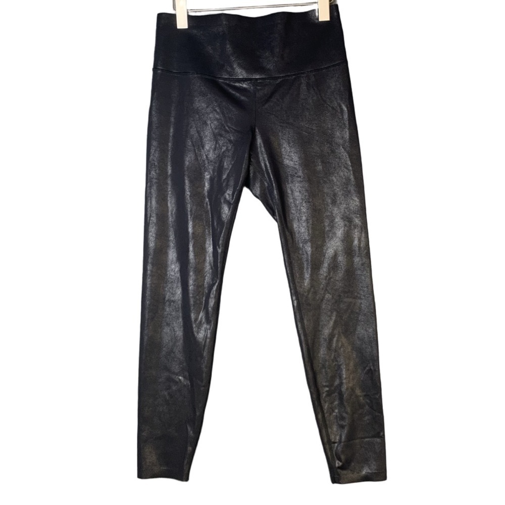 Knix Papaya Sculpt Black Vegan Leather Leggings High Waist 26” Inseam Size Large